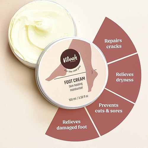 vilvah STORE Foot Cream | For Dry And Cracked Feet | Moisturizes Rough Heels| Softens The Chapped Or Calloused Feet | Suitable For All Skin Types| Suitable For Men & Women | 100 Ml