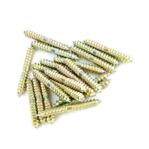 20pcs 5 * 40mm Galvanized Iron Dowel Screw Woodworking Furniture Connector Double Ended Screw for Wood Connection