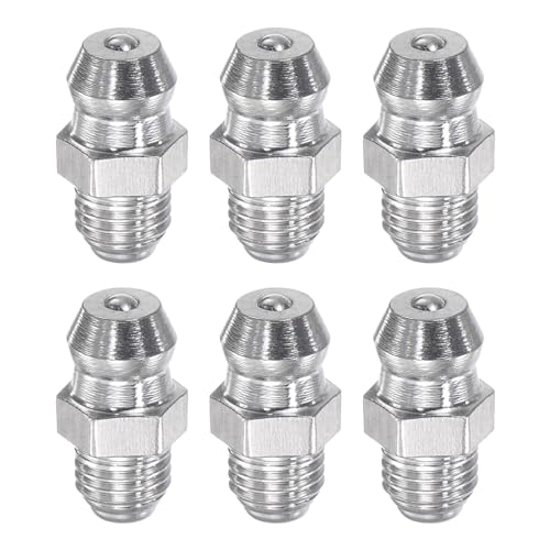 Image of uxcell 6Pcs Metric Stainless Steel Straight Grease Fitting M6 x 0.75mm Thread Hydraulic Grease Fitting Accessories