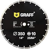 SEGMENTOS: GRAFF Disco de corte diamante los segmentos se unen mediante soldadura láser, lo que garantiza una conexión fiable y una vida útil máxima del disco de diamante.