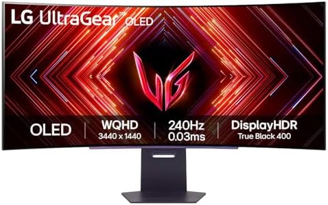 Monitor Gamer LG UltraGear OLED Curvo – Tela OLED 45”, 2K QHD, HD...