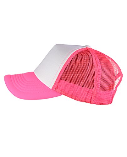Image of NYFASHION101 Plain Mesh Trucker Hat - Breathable 6-Panel Daily Snapback Cap, Customizable Ideal for DIY Embroidery & Patches