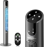 115CM Oscillating Quiet Tower Fan with Remote Control 8 Speeds 12H Timer Portable LED Display,DC,20 dB,15m/s Electric Air Circulator Cooling Floor Standing Fan for Home Bedroom Office Living Room