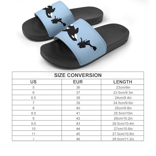 Orca Killer Whale Scuba Dive Non Slip Slides Sandals for Women Men Quick Drying Shower Shoes for Bathroom Pool Beach2