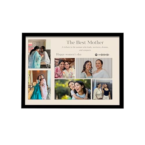 Image of Customized Photo Frame Wall Decor Spotify Gift For Mother Sister Wife Girlfriend and Friend, Personalized Women's Day and Mothers Day Photo Frame Gift For Home Living room Bedroom 23x32 cm