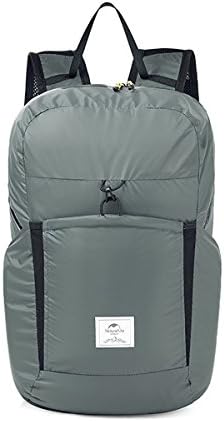 Naturehike Ultra Leichtes Packbar Wasserdicht Wandern Daypack, Kleiner Rucksack Dauerhaft Handliche Faltbare Perfekt für Klettern Camping Rucksack Radfahren(Grau 25L)
