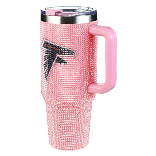 Image of The Memory Company Officially Licensed 40oz Pink Bling Game Day Tumbler, Atlanta Falcons