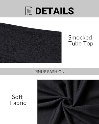 Pinup Fashion Plus Size Swimsuit Cover Up - Women Strapless Swimwear Coverup Tube Top Beach Dress3