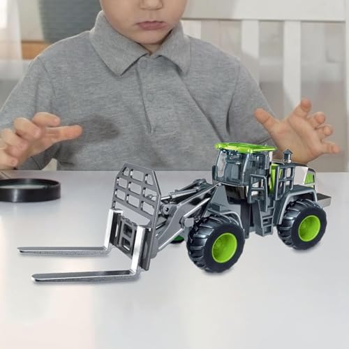 Image of Friction Powered Excavator Construction Truck Toy Set with Realistic Shape Models Alloy Head Engineering Vehicle Inertial Forklift Truck for Kids Boys