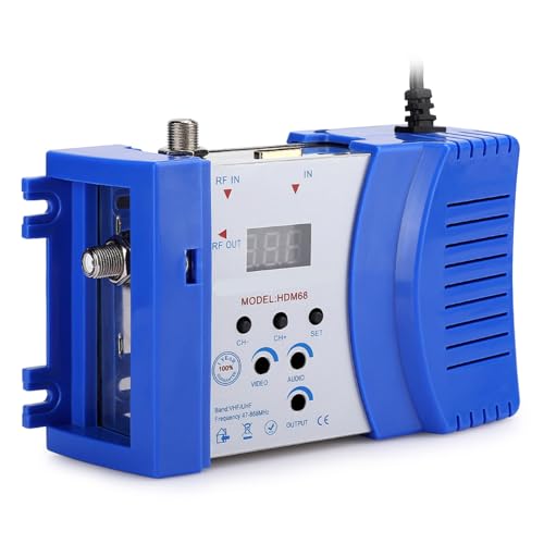 Agatige Modulador para TV, Modulador HD HDM68 Digital HDMI RF VHF/UHF Frecuencia Accesorios de Computadora Enchufe de la UE 100 240V