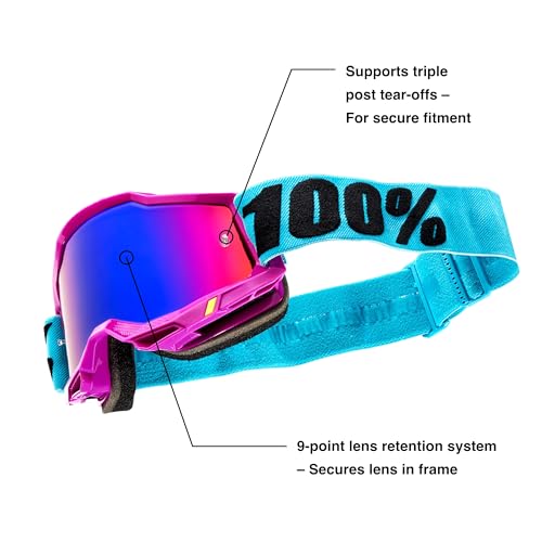 100% Accuri 2 Motocross & Mountain Biking Adult Goggles (Scranton - Clear Lens)