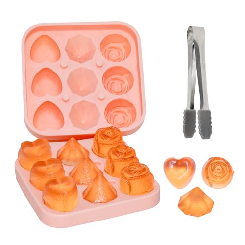 Rose Silicone Ice Cube Mold Tray - Large Non-Stick Flower Ice Ball Maker for DIY Food Grade Easy Release