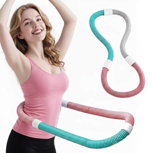 CLEVERTIN NEST Foldable Fitness Hoop,Weighted Soft Hula Hoop for Adults, Weight Loss Equipment, Durable PVC & Steel Fitness Infinity Hoop for Women, Home Gym Core Training