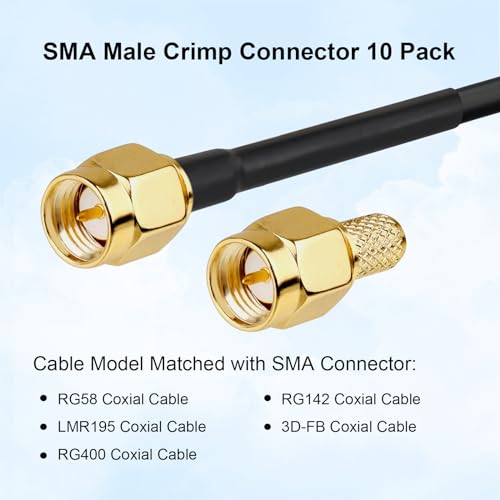 MOOKEERF Conector SMA Macho Crimp Pack 10 miniatura 6