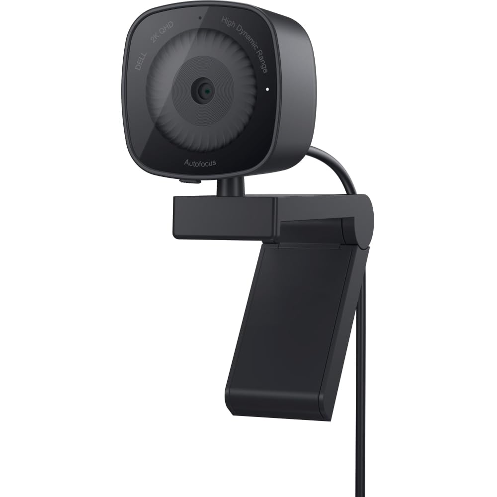 Dell Cámara Web WB3023-2K QHD/FHD/HD, Sensor Sony, Apertura f2.0, detección Facial, micrófono de reducción de Ruido, Zoom HD 2X, USB-A, Microsoft Teams/Zoom Certificado, Color Negro