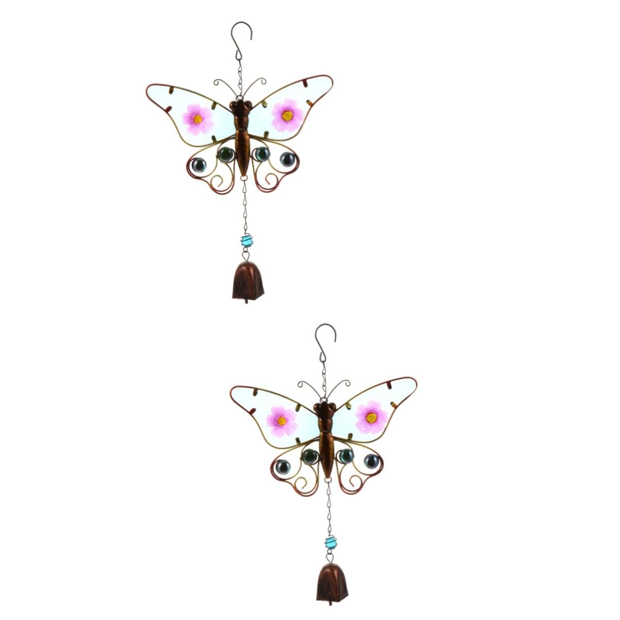 Carillon à vent papillon en métal pour décoration de balcon et jardin