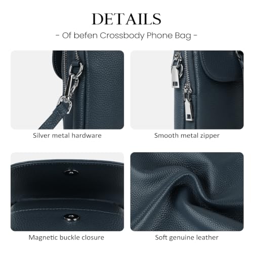 Image of befen Genuine Leather Small Crossbody Bags for Women Cell Phone Purse