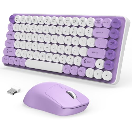 Image of Nsyee 75% Wireless Keyboard & Mouse Combo, 85-Key Bluetooth & 2.4GHz