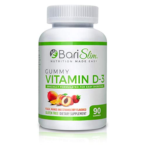 BariSlim Bariatric Vitamin D-3 Gummies  Specially Formulated Gummy Vitamin for Patients After Weight Loss Surgery  90 Fruit Chews