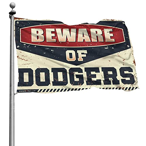 Drapeau Beware of Dodgers 152x244 cm pour déco de chambre d'université homme