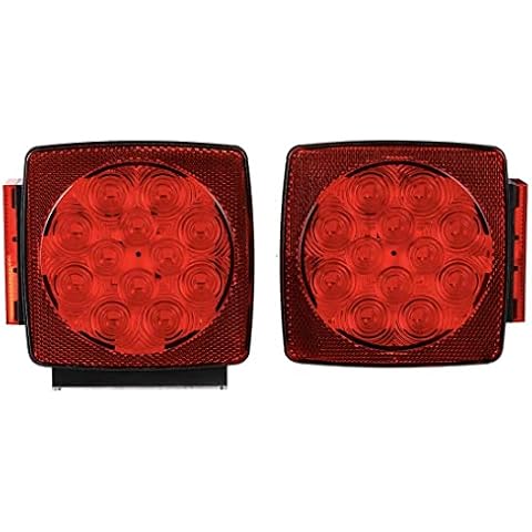 CZC AUTO 12V LED Submersible Left and Right Trailer Lights Stop Tail Turn Signal Lights for Under 80 Inch Boat Trailer Truck RV Marine-Replacement for Your Incandescent Bulb Units Cover