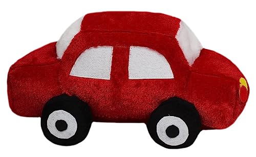 Image of Tickles Soft Stuffed Plush Car Toy for Kids Room (Color: Red and White Size: 31 cm)