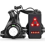 Joltix Lampe Pectorale Running 5 LEDs, 500 Lumens Lampe Running avec USB Recharge, Lumière pour Courir à Pied Étanche avec Bande Réfléchissante, Eclairage Torse Super Lumineux et Léger pour Course