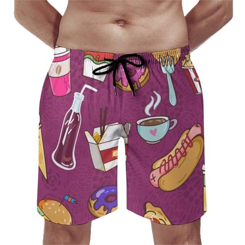 Maillot de bain homme fast-food swim shorts séchage rapida