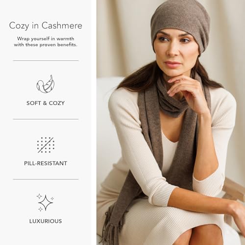 Fishers Finery 2pc Pure Cashmere Slouchy Beanie and Scarf Women's Set; with Exquisite Packaging3
