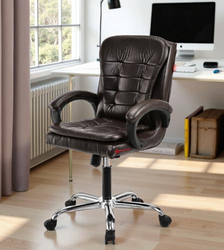 Image of GOYALSON Mesh Back Revolving Chair for Office Home Swivel Desk Chair with Comfortable Seating & Wheels (1, Coffee, Standard)