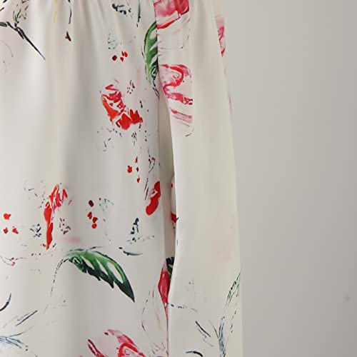 Robe bohème imprimée avec poches latérales coupe fluide et manches courtes - 5