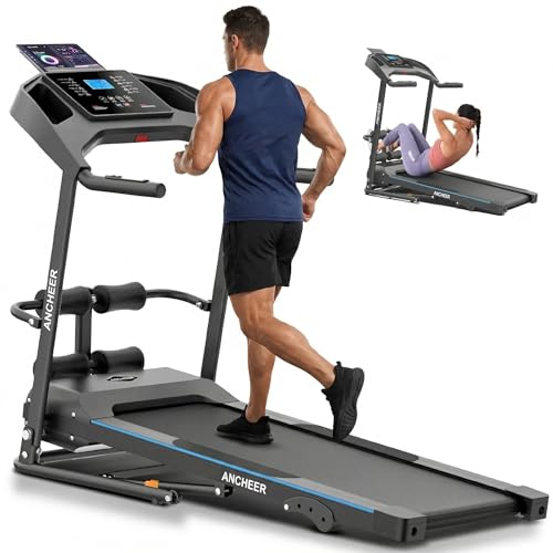Image of Treadmill with Incline & Sit Up Bench, Smart Treadmills for Home with Body Fat Measurement & Heart Rate Sensor,3.5HP Foldable Heavy Duty Treadmill 350 LB Capacity