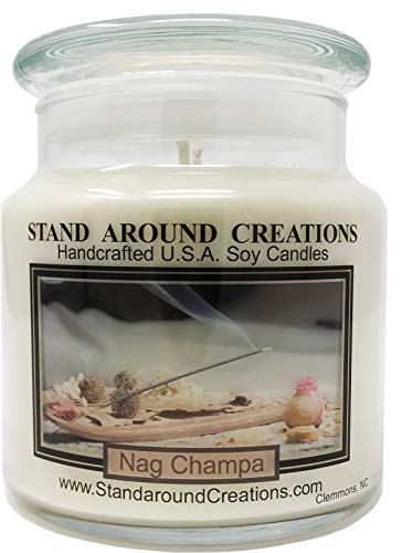 Premium 100% All Natural Soy Apothecary Candle - 16Oz. - Nag Champa: Has The Aroma Of Incense; Patchouli, Sandalwood, And Dragon's Blood. Made With Natural Essential Oils. #TOP10