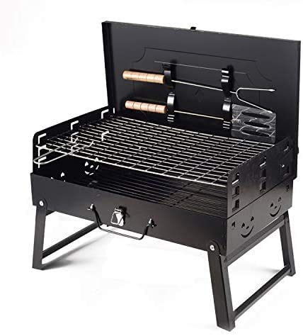 Tragbare Leichte Holzkohle BBQ Barbecue Tool Kits BBQ Holzkohlegrill Edelstahl Für Outdoor-Kochen Camping Wandern Grillen Picknicks Kleine Terrasse
