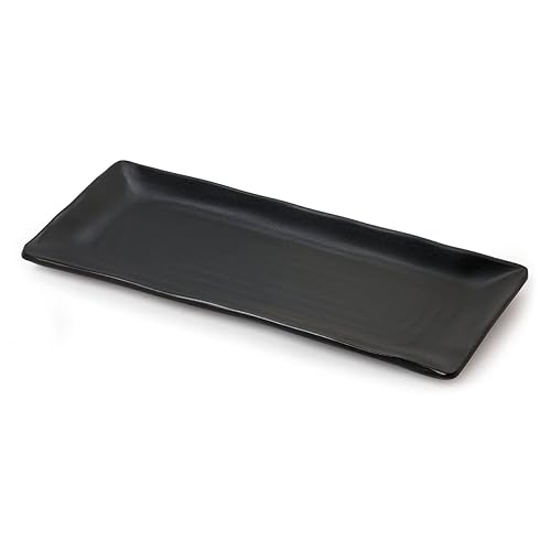 G.E.T. RP-1253-BK-EC - Bandeja rectangular de 12 x 5.25 pulgadas, Nara, negro, grande, paquete de 4