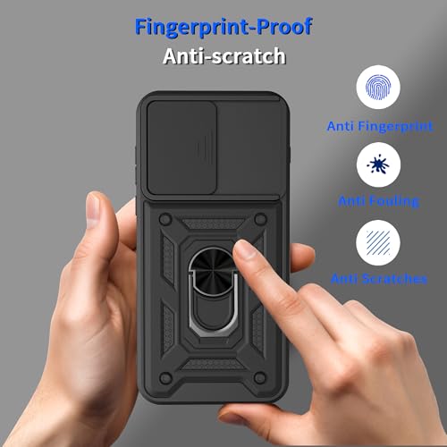 Image of Tough Armor Bumper Back Cover Case for OnePlus Nord 6 5G | Sliding Camera Cover, Kickstand & Ring Holder 360 Degree Protection Back Cover Case for OnePlus Nord 6 5G - Black