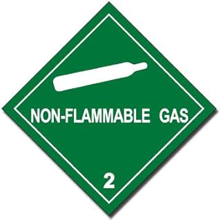 Magnet Green Non Flammable Gas Sign Magnet(Business Safety Decal) 4 x 4 inch
