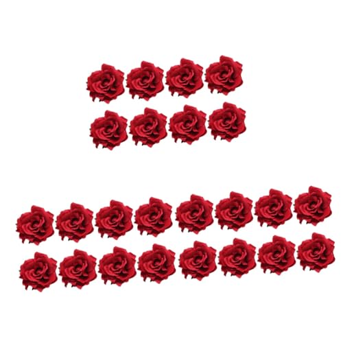 Épingles à cheveux fleurs de rose pour fixer un chignon de mariage rouge