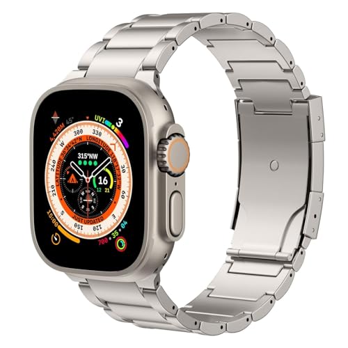 Bracelet en titane anti-rayures VELORE pour Apple Watch, fixation robuste et ajustement précis