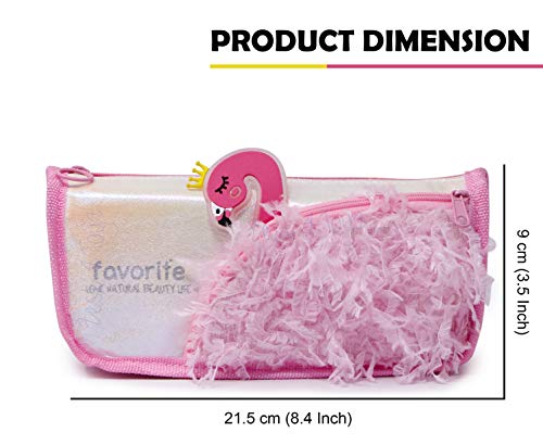 Image of Zest 4 Toyz Fur Pencil Pouches for Girls, Multipurpose Stylish Pencil Case, Pencil Box, Makeup Purse,Pencil Case Pouch Organizer for Girls Kids - Pink
