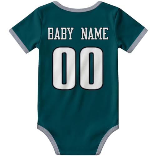 Image of KREDE Baby Clothes Custom Name Bodysuit for Baby Boy Gifts | Short Sleeves Bodysuit with Custom Number Name
