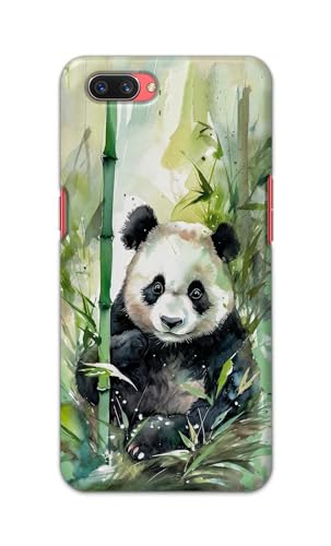 Image of Printed Hard Back Cover for Realme C1 2018 Back Cover (Panda -J1) -190724(EA)