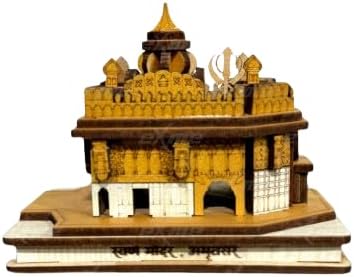 eXme Wooden Golden Temple Model – Replica of Shri Harmandir Sahib with Golden Accents – Perfect MDF Model for Home Decor and Collectors