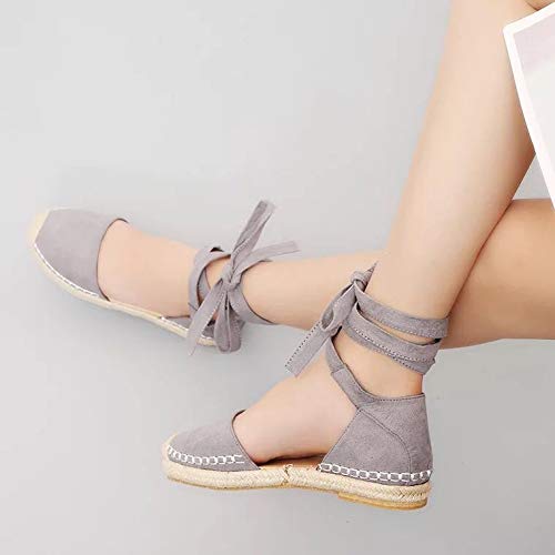 Flax Bow Tie Ballet Flats Women Flat Sandals Women Espadrilles Strapped Sandals Big Size2