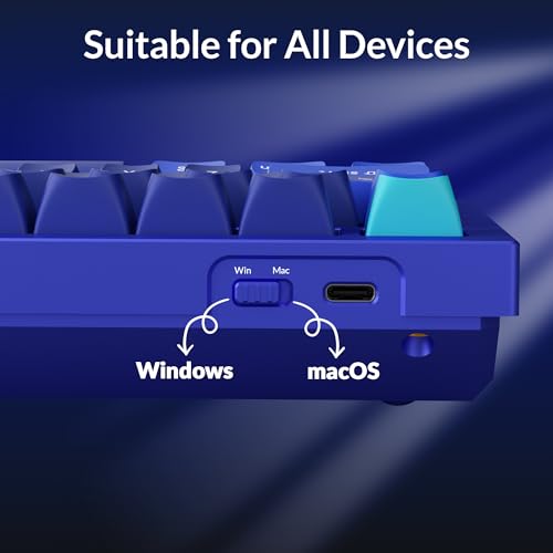 Image of Keychron Q1 RGB Wired Custom Mechanical Keyboard Knob Version, 75% Layout QMK /VIA Programmable with Hot-swappable Gateron G Pro Brown Switch Double Gasket Compatible with Mac Windows Linux (Blue)