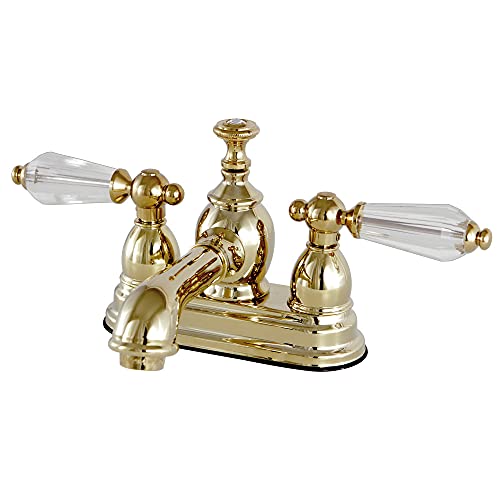 Kingston Brass KS7002WLL Wilshire 4" Centerset Bathroom Faucet, 4-1/2" in Spout Reach, Polished Brass