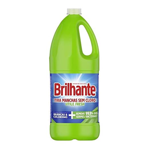 Brilhante Sanitizante Tira-Manchas Líquido Roupas Brancas E Coloridas Fresh Sem Cloro Utile Frasco 2L