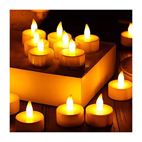 Image of One94Store Plastic Decor Tealight Mini Led Candles, Led Tealight Candle, Ultra Bright Amber Yellow Light Flameless & Smokeless Candles (Set of 24 Pcs) Made in India