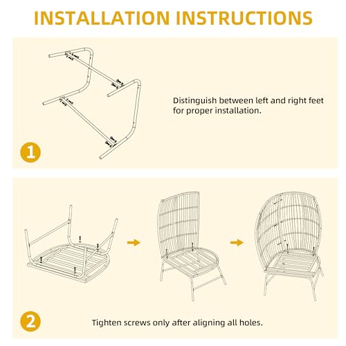 DWVO Outdoor Egg Chair with 2-in-1 Footrest, Patio Wicker Basket Chair with Ottoman, Indoor Egg Chairs with Cushion, Boho Cocoon Chair for Outside, Bedroom, Grey