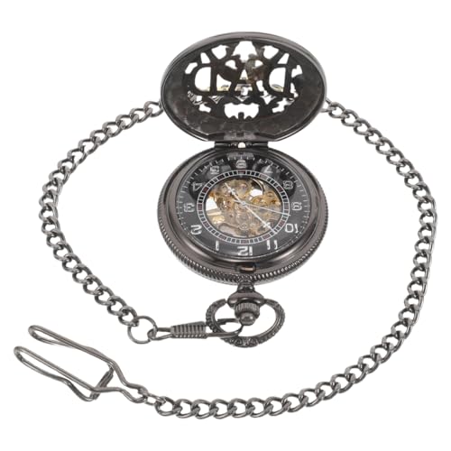 Reloj de bolsillo mecánico clásico de diseño retro con engranajes visibles para caballero